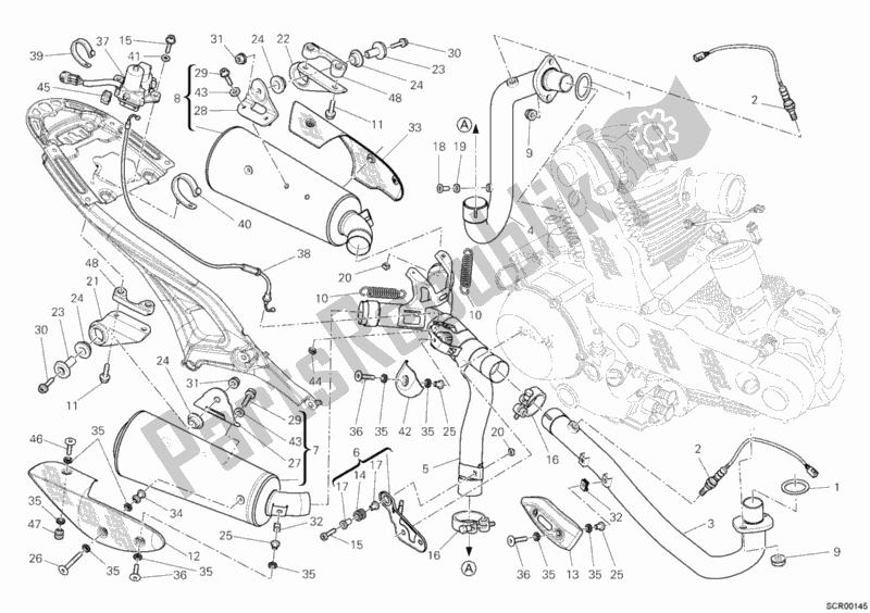 Alle onderdelen voor de Uitlaatsysteem van de Ducati Monster 1100 S ABS 2010